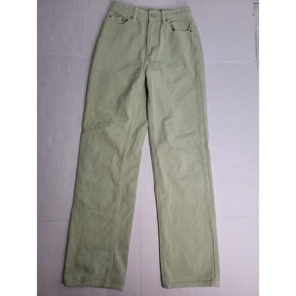 Pacsun Jeans Sz 25 Womens 90's Boyfriend Straight Coduroy High Rise Mint Green - Picture 2 of 10